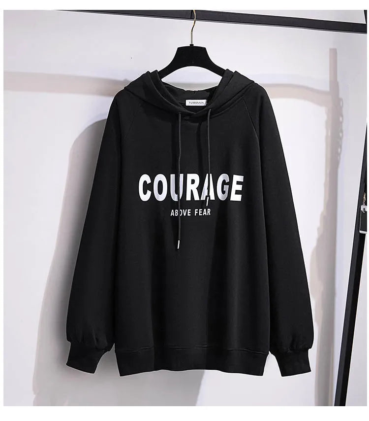 175 kg Plus Size Damen Büste 170 Frühling Herbst Lose Brief Kapuzenpullover Sweatshirt Schwarz Rot Weiß 4XL 5XL 6XL 7XL 8XL 9XL