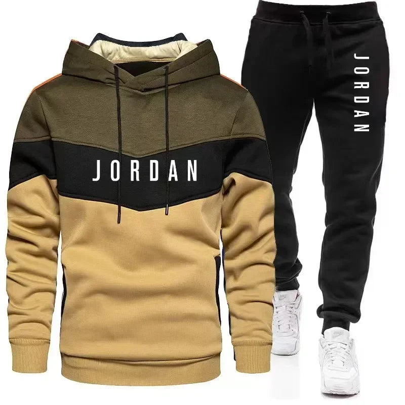Men's casual jogging sportswear 2025, hoodie + casual sport pants, a warm and fashionable autumn and winter 2-piece set.