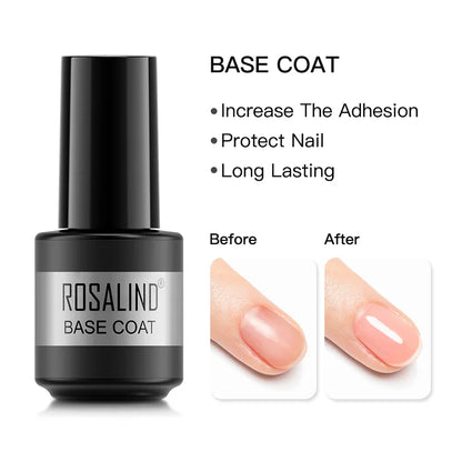 ROSALIND Red Series UV Nail Gel Hybrid Varnish Semi Permanent For Manicure Art Nail Polish Matt Base Top Coat Gel Nail Polish