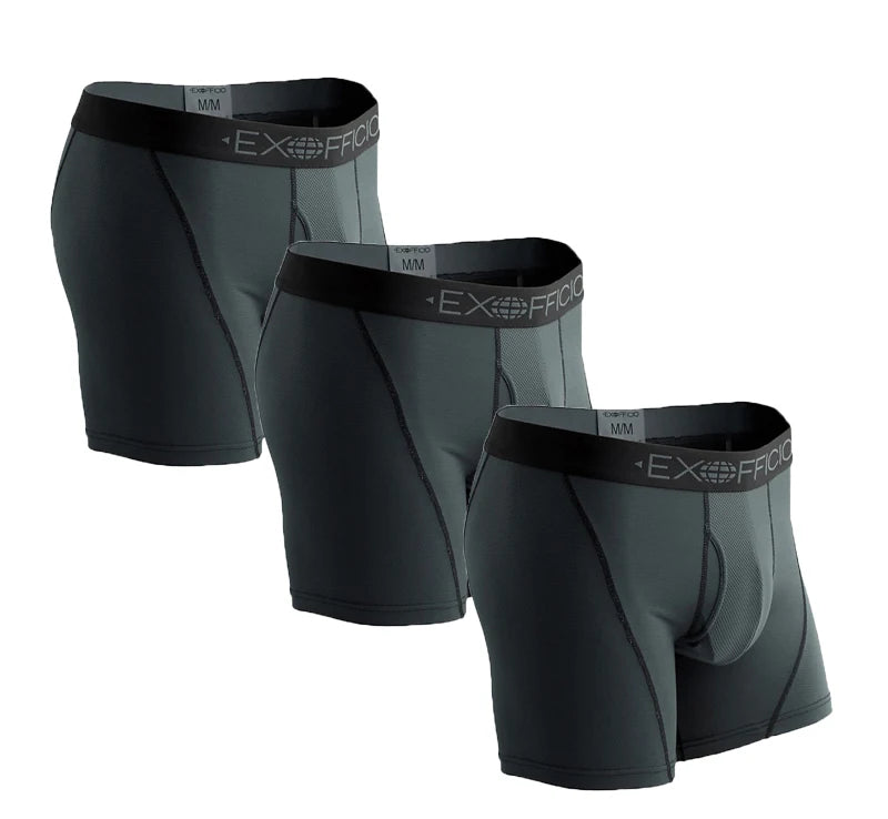 3er-Pack Exofficio Herren-Unterwäsche-Boxershorts mit Fliegen, Herren-Mesh, 15,2 cm, Boxershorts, Unterwäsche, Sport-Boxershorts, leicht, bequem
