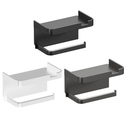 An der Wand montierter Toilettenpapierhalter, rostfrei, verdicktes Kunststoff-Aufbewahrungsregal für Badezimmer, Küche, Toilettenpapierrollenhalter