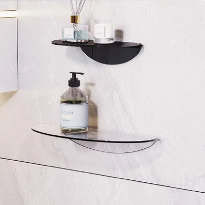 Bathroom Living Room Display Seamless Punch-free Fashion Decoration Color Acrylic Semi-circular Shelf Decoration Rack Storage.