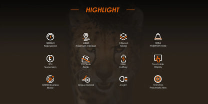 Kukirin G3 Adult Foldable Electric Scooter Powerful Wheels 1200W 52V18AH Electric Scooter.