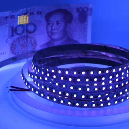 UV LED Strip Light 12/24V 60/120/240LEDS/M Ultraviolet LED Diode Ribbon SMD 2835 Purple Flexible Tape for DJ Fluorescence.