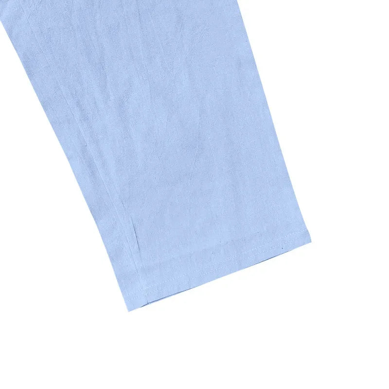 Frühling Sommer Dünne männer Casual Leinen Hosen Strand Stil Kordelzug Gerade Bein Lange Hosen Hochwertige Bequeme Passform