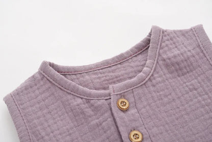 Sommer Solide Neugeborenen Baby 100% Baumwolle Leinen Bodys Junge Mädchen Ärmellose Strampler Overall Weiche Haut-freundliche Dünne Bequeme.