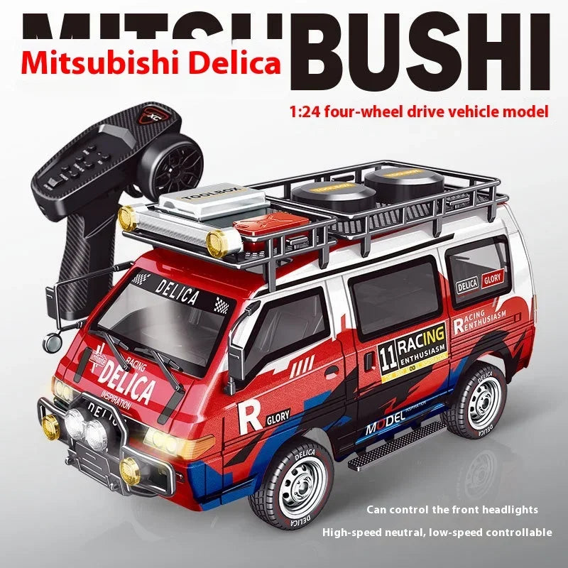 1/24 RC Car 1:24 Scale Mitsubishi Delika Car Model 2WD/4WD High Speed Remote Control Car Toy With Light Gift.