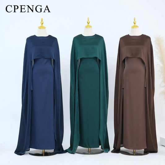 Ramadan 2 Piece Muslim Women Set Dubai Modest Abaya Islam Abayas Femme Elegant Arabic Clothing Fashion Turkey Solid Outfit 2025.
