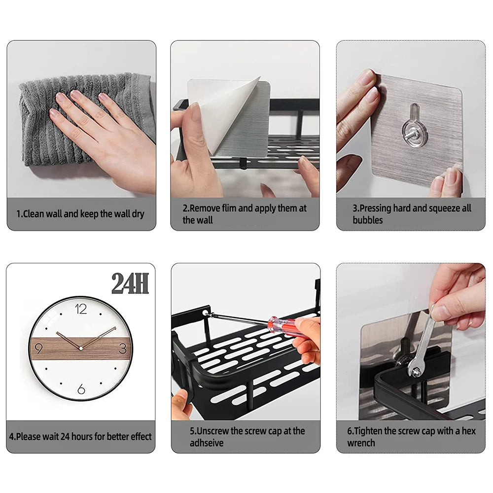 Wandbehang Ecke Rechteckiges Rack Badezimmer Regal Handtuchhalter Regale Wand Dusche Shampoo Rack Kein Bohrer Regal Stativ