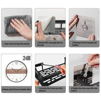 Wandbehang Ecke Rechteckiges Rack Badezimmer Regal Handtuchhalter Regale Wand Dusche Shampoo Rack Kein Bohrer Regal Stativ