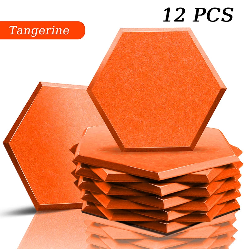 TOUO Sound Absorbing Panel 12 Pcs Studio Acoustic Panel High Density Insulation Acoustic Treatment Drum Room Wall Soundproofing