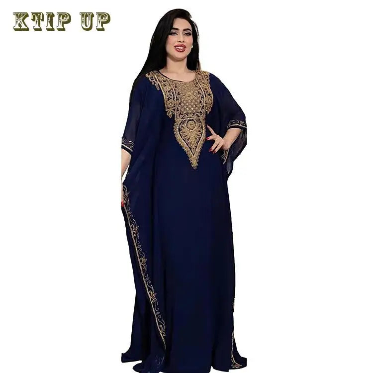 Abaya Marokkanisches Dubai-Kaftan-langes Kleid für muslimische Frauen, Ramadan, Arabisch, Luxus-Stickerei-Spitze, Hochzeitskleid, islamisches Ne.