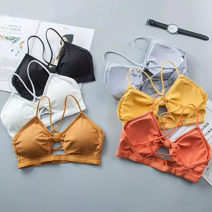 Sexy Lingerie Seamless Sport Bra Strapless Top Bra Girls Sunflower Lace Bras Push Up Bralette Brassiere for Women Underwear