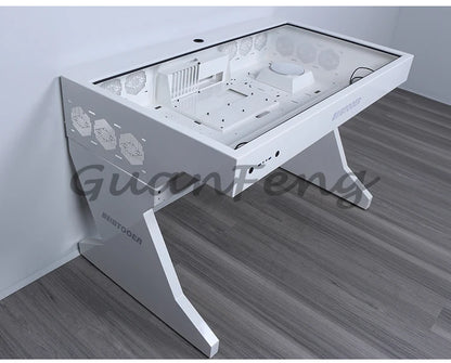 Computergehäuse für große Spieler, All-in-One-Tisch, hochwertiger Desktop, vollständig transparent, großes Gehäuse, cooler wassergekühlter Sci-Fi-Spieltisch