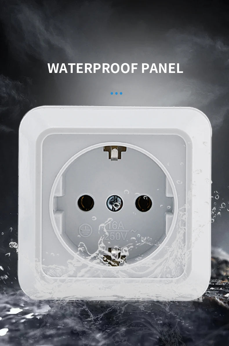 WESA Weiße Wandsteckdose, EU-Standard, Steckdose, Boden, Vintage-Oberfläche, Steckdose, Stecker, flammhemmender Kunststoff.