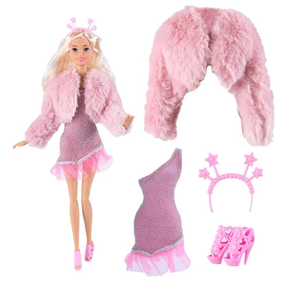 NEW 25 Style Doll Clothes Outfits Pink Winter Sweater Coat Dress Pant Costume Doll House Accessories Christmas Girls Gift