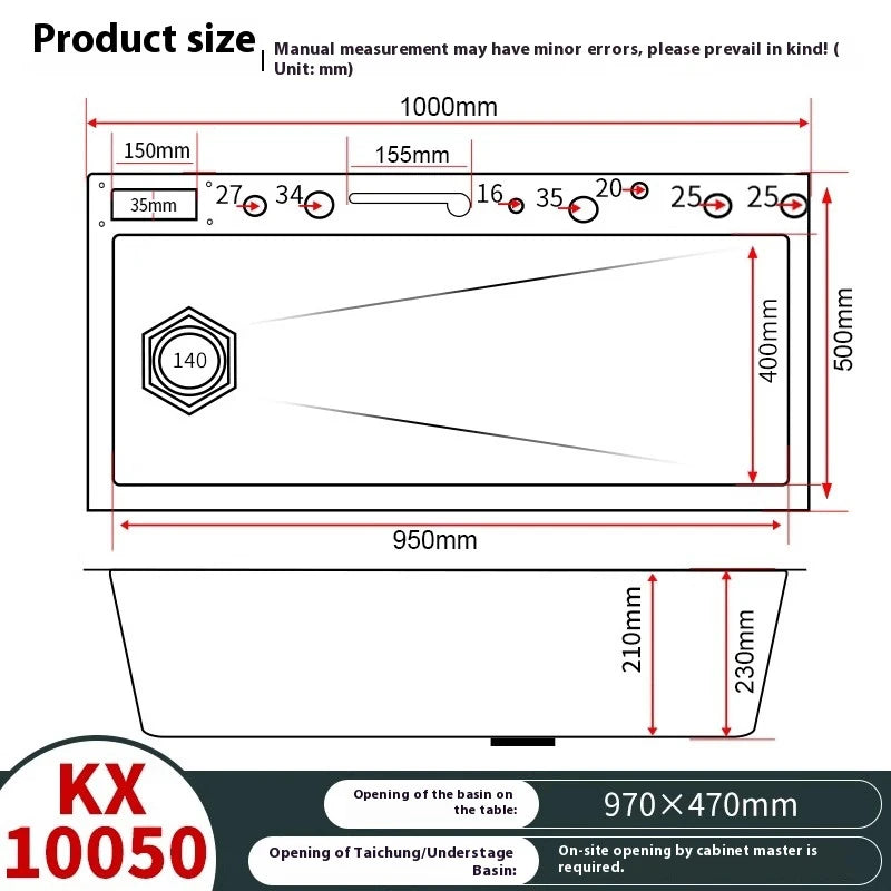 Stainless Steel Waterfall Kitchen Sink Extra Large Single Slot Oversized Sinks Digital Display  Dishwashing Basin