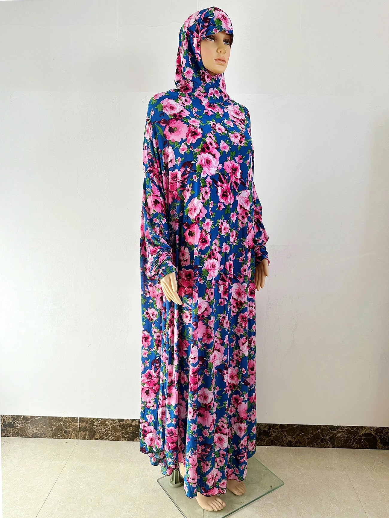 6XL  Muslim Womens Hooded Abaya African Sleeveless Prayer Garment Kaftan Dress With Hijab Floral Dubai Saudi Robe Ramadan