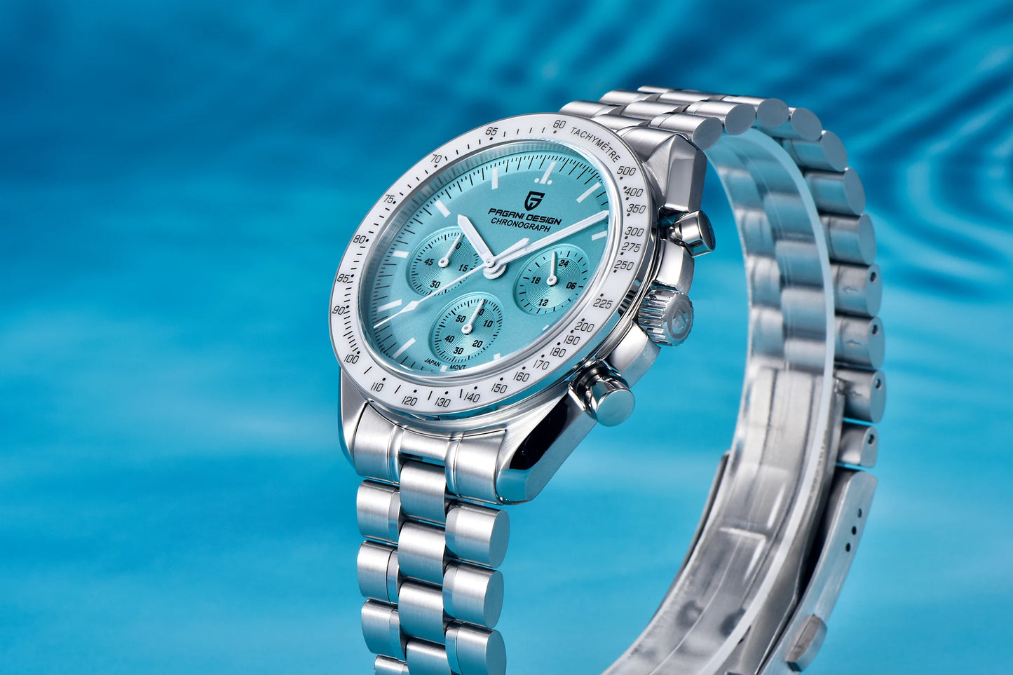 PAGANI DESIGN 2025 New Saturn Men's Watches Top Luxury Quartz Watch Men Light Tan Chronograph AR Sapphire crystal Wristwatch Men