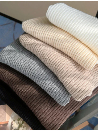 2025 grundlegende V-ausschnitt Chic Herbst Winter Pullover Frauen Weibliche Gestrickte Rippen Pullover Dünne Lange Hülse Badycon Hohe Qualität Pullover.