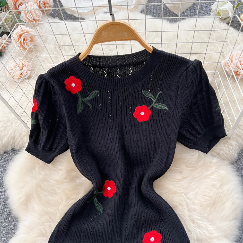 Häkeln kleider stricken aus geschnittenes kleid jurk dames strand kleider für frauen 2023 kurz ärmel ige weibliche vestidos mujer maxi langes kleid.