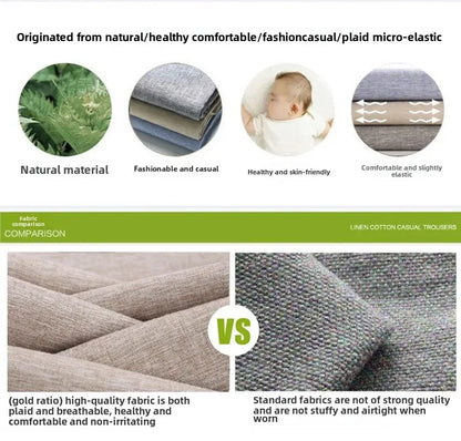 Summer Thin Men's Casual Pants Straight-Leg Loose-Fit Linen Trousers Youth Men's Pants Direct From Manufacturer Wholesale.