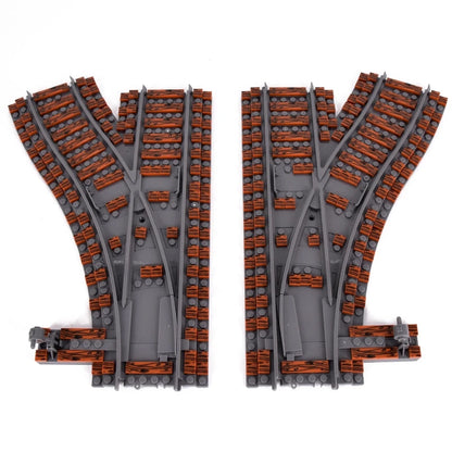 MOC City Creative Idea Train Straight and Curved Rails Base Tracks Shoulder Building Blocks Bricks Accessories DIY kid Toys gift.