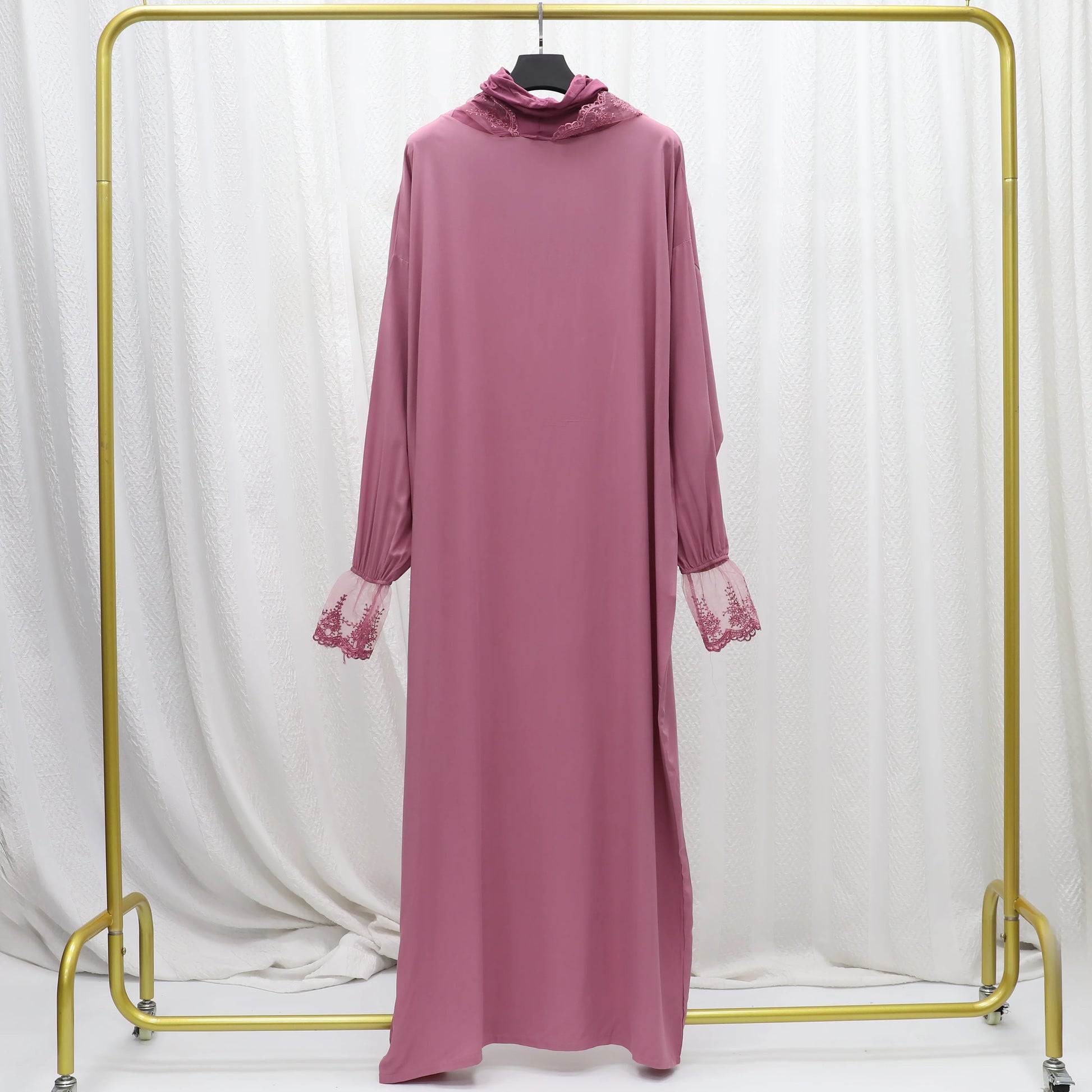 2025 Latest Lace Hoodie Soft And Comfortable jilbab One Piece Long Robe Prayer Abaya Jilbab Nikab Abaya Muslim Dress for Women.