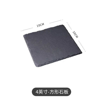 Japanese And Korean Style SLATE Plate Dessert Sushi Flat Western Food Black SLATE Plate Tableware.