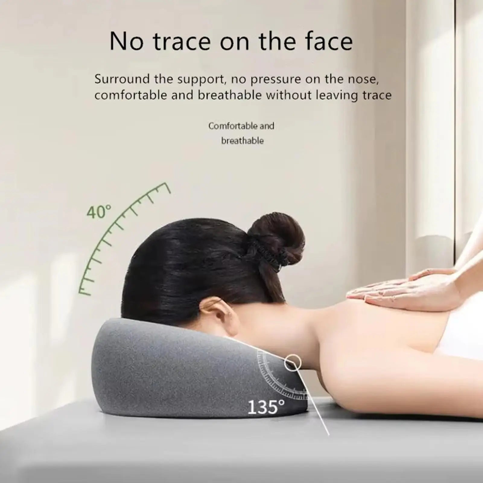 Headrest Face Cushion Ergonomics Lying Down Pillow Memory Foam Breathable Head Rest Support Pillow Body Massage Face Rest Pillow.