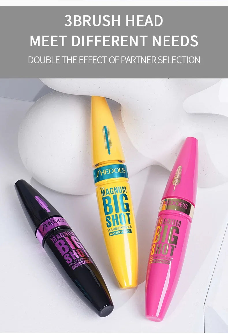 Pink Mascara Waterproof Long Lasting Curling False Eyelash Professional Volume Natural Eyelash Makeup Tools  Lashes Brush.