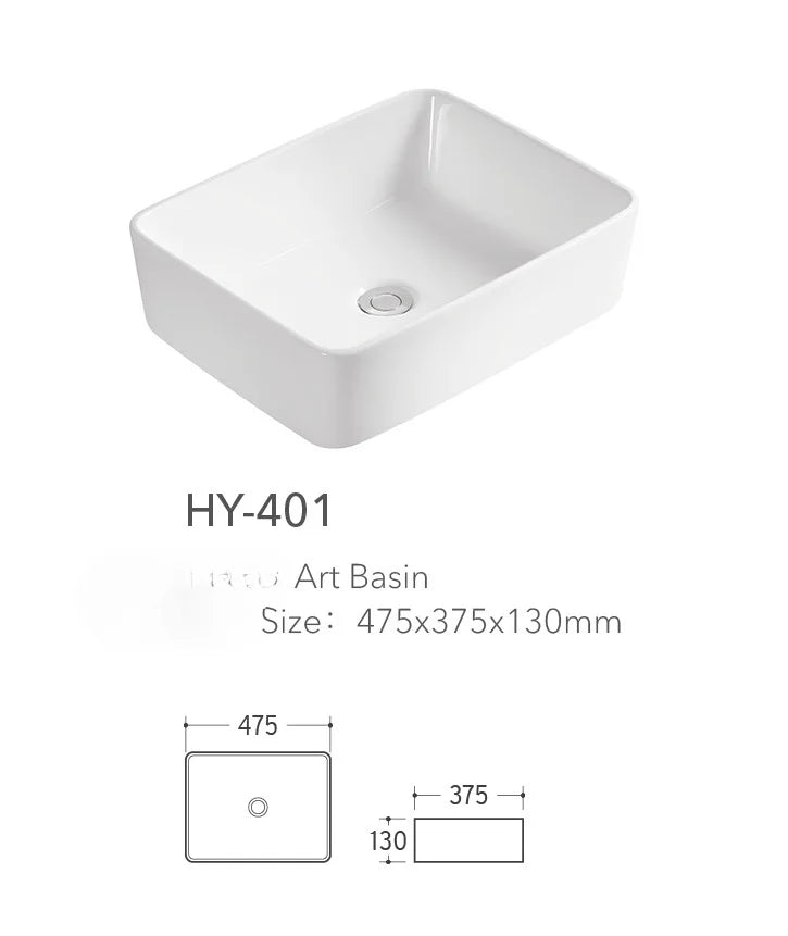 Rechteckiges Waschbecken, weißes Waschbecken, Arbeitsplatte, Keramik, Keramik, kleine Waschbecken, Schüssel, Arbeitsplatte, Waschtisch, Kunstbecken