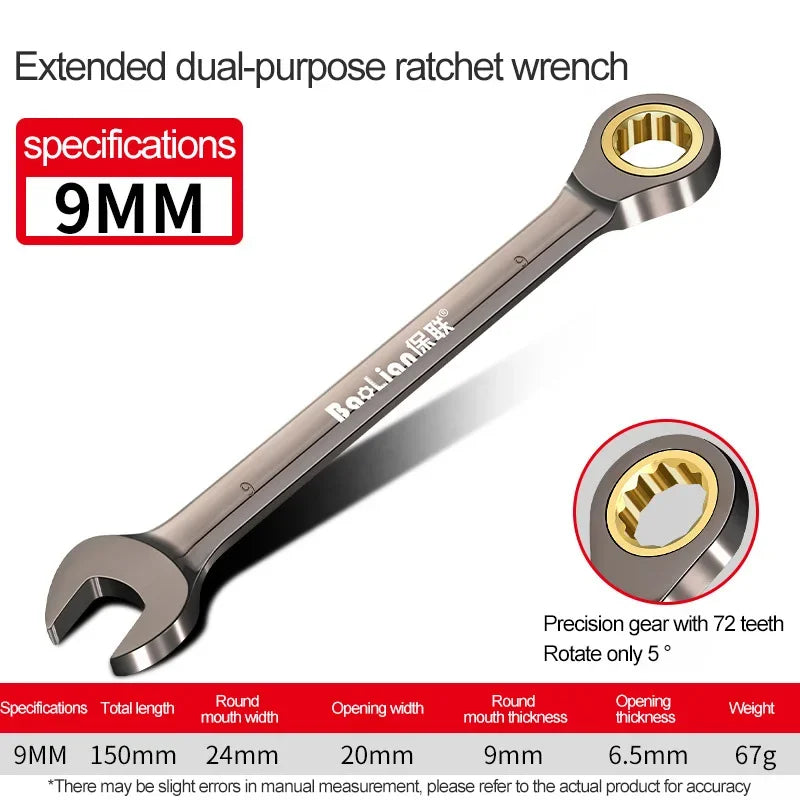 6–32 mm Universal-Torx-Schraubenschlüssel, einstellbares Drehmoment, 72-Zahn-Ratschenschlüssel für Fahrrad, Motorrad, Auto, Reparaturwerkzeuge, mechanisches Werkzeug