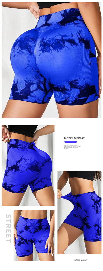 Tie Dye Seamless Leggings for Women High Waist Yoga Pants Scrunch Butt Lifting Elastic Tights Wide Waistband Sports Leggings.