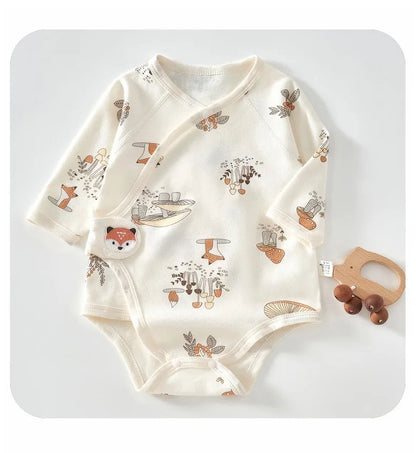 Ircomll 2-teiliger Frühlings- und Herbst-Body für Neugeborene, Baumwolle, langärmelig, Kleidung, Säuglingskleidung, Pyjama, Overalls für Mädchen und Jungen, 0–6 Monate.