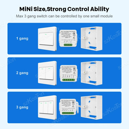 1/2/3 Gang Tuya ZigBee Smart Switch Modul Benötigt Neutralleiter Smart Life App Automatisierung DIY Breaker Funktioniert mit Alexa Google Home.