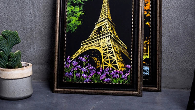 4PCS Scratch Art Paper World Landmarks Animals Painting Toy with Stylus Stress Relief Drawing Kids Adult Gift Glow in Dark Craft.