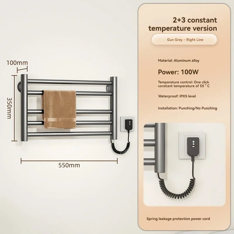 Bad Smart Touch Heizung Intelligente Elektrische Beheizte Handtuch Rack Edelstahl Temperatur Digital Display Handtuch Trockner