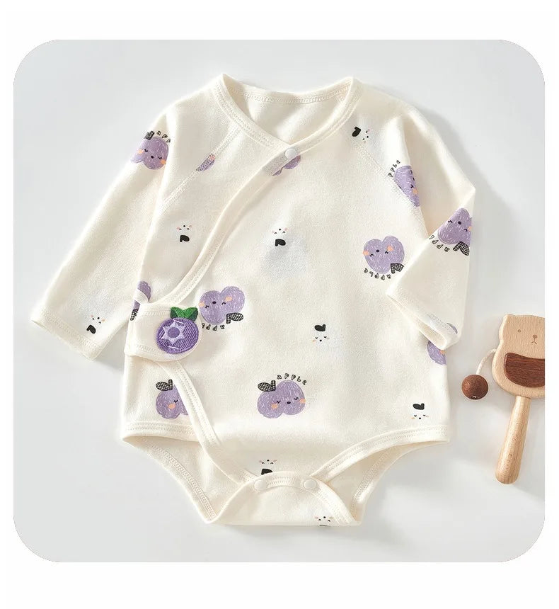 Ircomll 2-teiliger Frühlings- und Herbst-Body für Neugeborene, Baumwolle, langärmelig, Kleidung, Säuglingskleidung, Pyjama, Overalls für Mädchen und Jungen, 0–6 Monate.