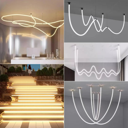 360° Glowing Round LED Neon Tube Rope Lamp Flexible Silicone Diffuser Channel WS2811 WS2812B Soft IP65 Outdoor Tape Strip Lights.
