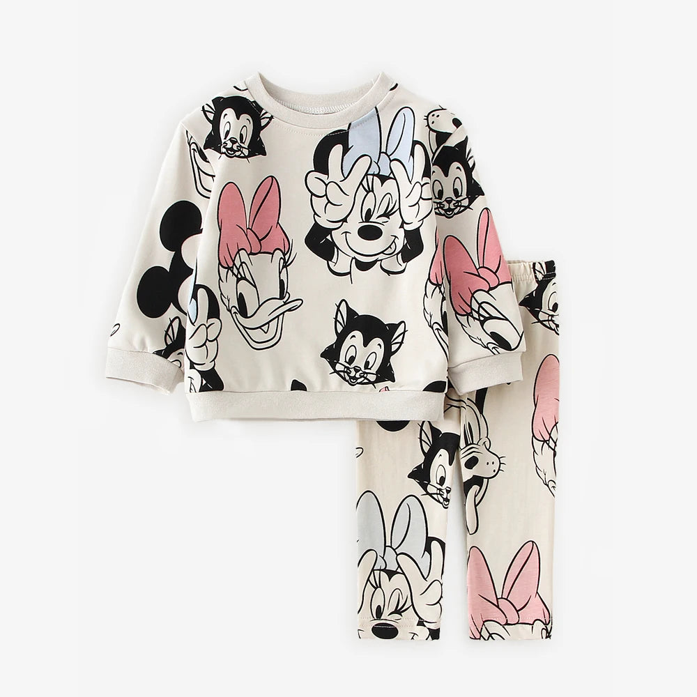 Minnie Baby Girl Clothes Sets Spring Autumn 0-4Y Fashion Girls Sweatshirts + Leggings Toddler Girl Outfits Sets.