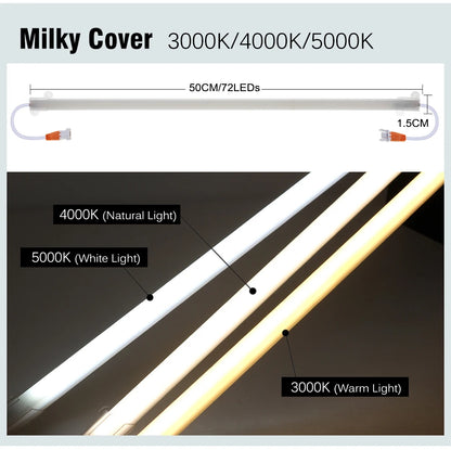 LED Tube Light AC220V  50cm 72LEDs High Brightness Night Bar 2835 Strip Energy Saving lamp for Home Kitchen Cabinet Wall Decor.