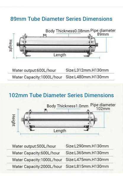 DIVEDEER 304 Stainless Steel Water Purifier PVDF Ultra Filtration Water Purifier Commercial Home Kitchen Direct Drinking Filter.