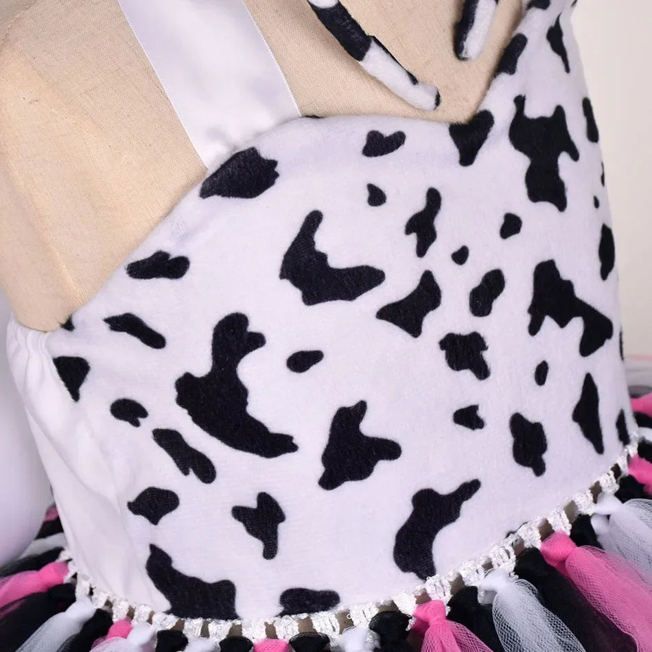 Halloween Tier Cosplay Kostüm für Kinder Wald Thema Kühe Tiger Giraffe Leopard Zebra Tutu Kleider Performance Tanz Sets.