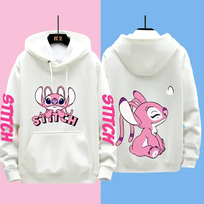 Disney Stitch Different Couple Outfits for Men and Women Casual Sweatshirts Hooded Jackets and Clothes.