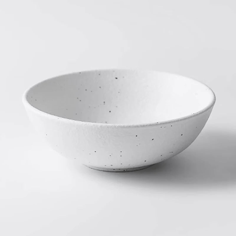 Japanese-style Tableware Set Bowls and Plates Round White Ink Point Dinner Plates Home Creative Western Dishes Dinner Plates.