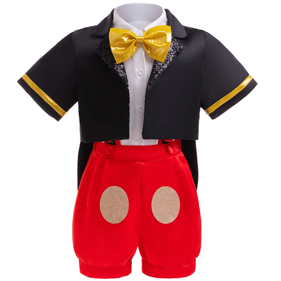 Kleinkind Disney Mickey Minnie Maus Cosplay Kleid Baby Mädchen Jungen Polka Dot Outfits Kinder Halloween Geburtstag Nette Kleidung Sets