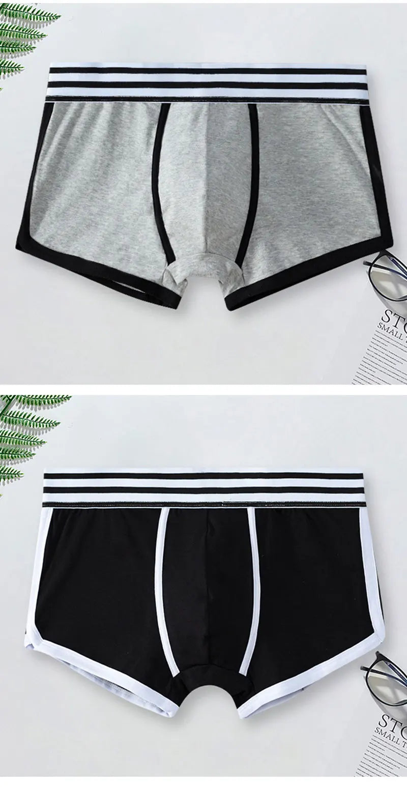 Männer weiche Unterhose Trunks Baumwolle hochwertige Unterwäsche u konvexe Tasche Höschen Cueca mittlere Taille atmungsaktive Boxershorts homme