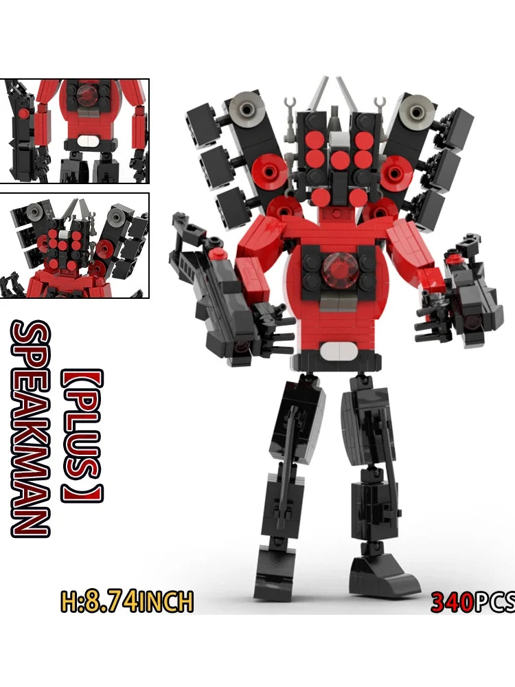 Moc Skibidi Toilet Action Figures builing blocks,Camerman Titan Speakerman Surveillance Man TVMan Boys Bricks Toys For Kids Gift.