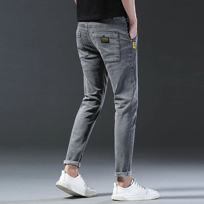 Men New Fashion Comfortable Slim Fit Jeans Male Loose Straight Smart Casual Denim Pants Regular Look Taller Elasticity Trousers.